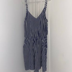 Striped romper with pockets